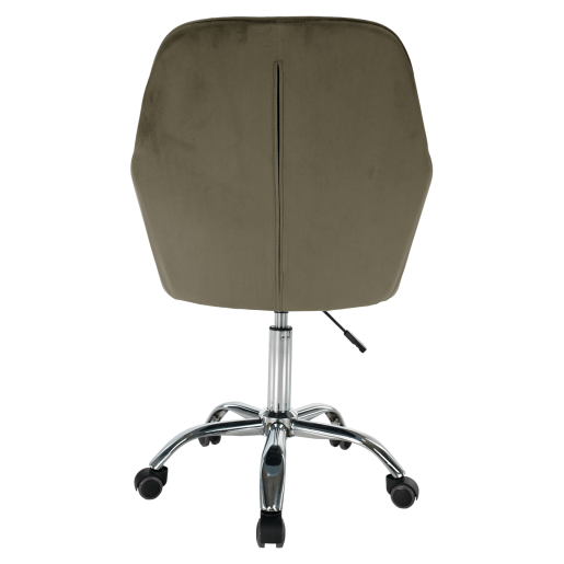 Scaun de birou catifea taupe crom Klian 59x61x87/101 cm