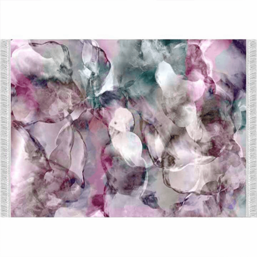 Covor textil roz verde crem Delila 80x150 cm