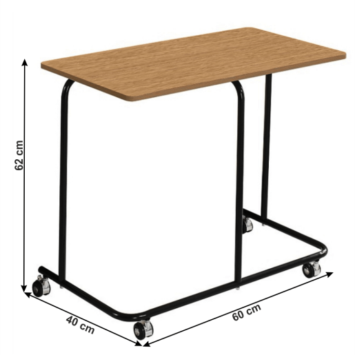 Masuta mobila DTD stejar metal negru Allyra 60x40x62 cm