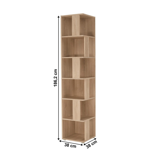 Raft de colt din mdf stejar sonoma Korind 38x38x186.2 cm 