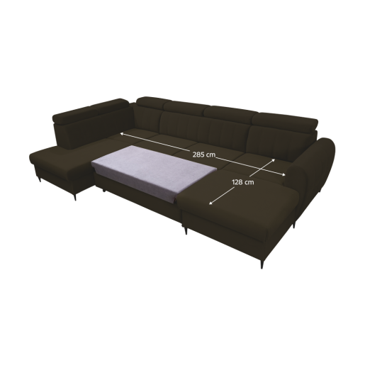 Coltar extensibil maro dreapta Korio 355x200/175x103 cm