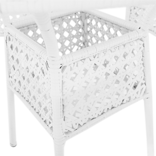 Set mobilier de gradina rattan artificial alb Koven 80x72 cm, 66x69x100 cm