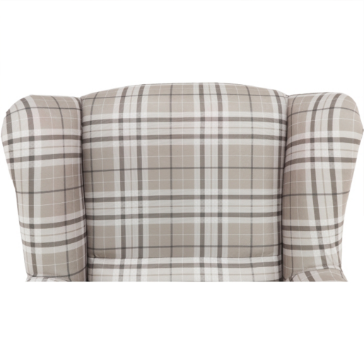 Set fotoliu cu taburet, din textil maro, Astrid, 86x72x105 cm
