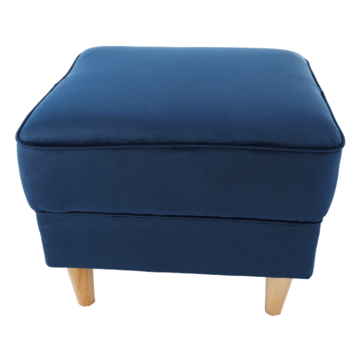 Fotoliu cu taburet tapiterie textil albastru Astrid 86x72x105 cm