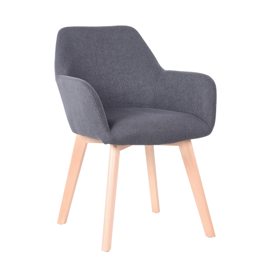 Fotoliu de design textil gri inchis lemn fag Clorin 56x60x82 cm