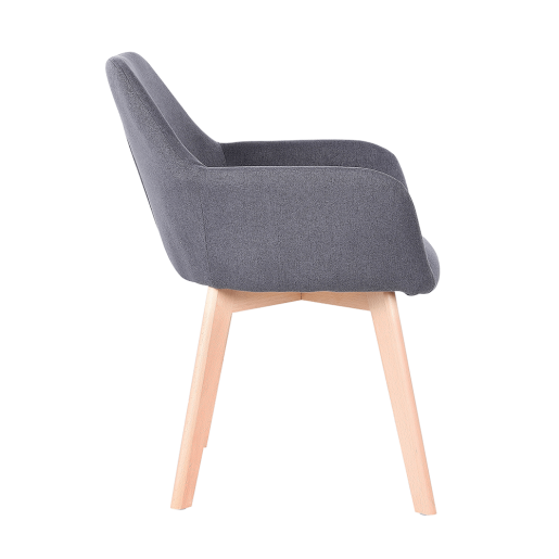 Fotoliu de design textil gri inchis lemn fag Clorin 56x60x82 cm