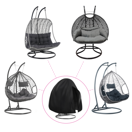 Husa de protectie pentru scaun dublu suspendat, negru, Kryto 200x230 cm 