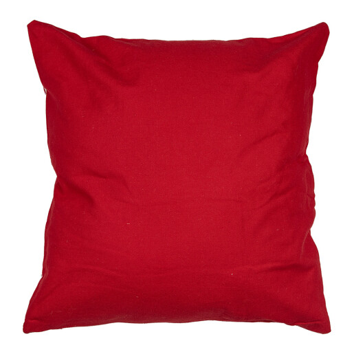 Set 2 fete perne Craciun textil rosu alb 45x45 cm