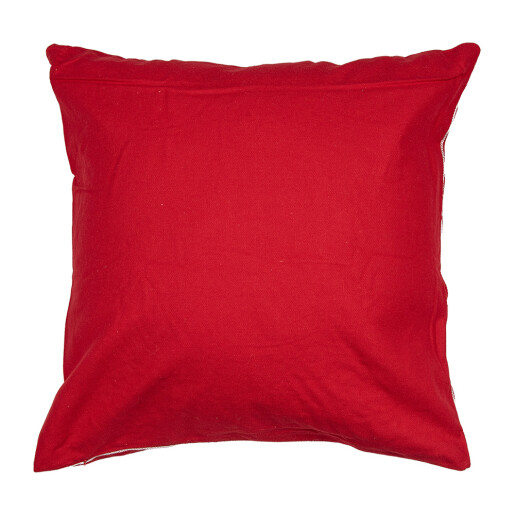 Set 2 fete perne Reni Craciun textil rosu alb 45x45 cm