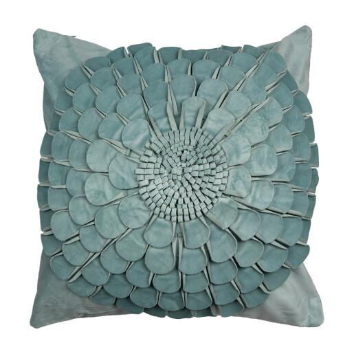 Fata perna decorativa textil verde Flower 45x45 cm