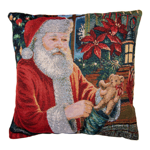 Fata perna textil Mos Craciun 44x44 cm