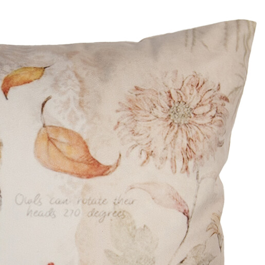 Fata perna textil maro bej Bufnita 45x45 cm