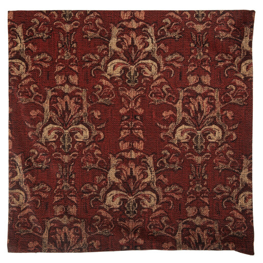 Fata perna textil rosu bej 45x45 cm