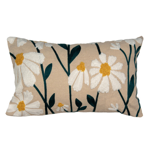 Fata perna decorativa textil Flowers 50x30 cm