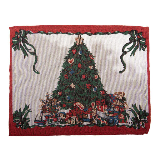 Set 6 suporturi farfurii Craciun Bradut poliester multicolor (6) 33x45 cm