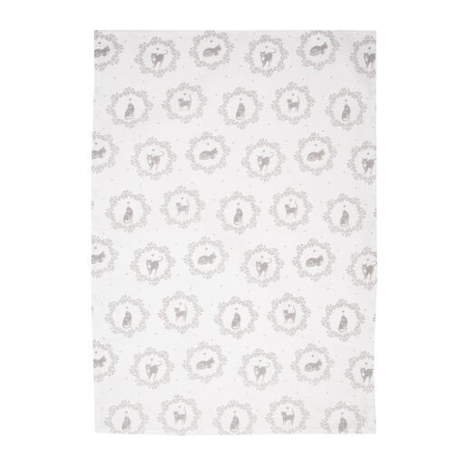 Prosop bucatarie bumbac alb gri Pisicute 47x70 cm