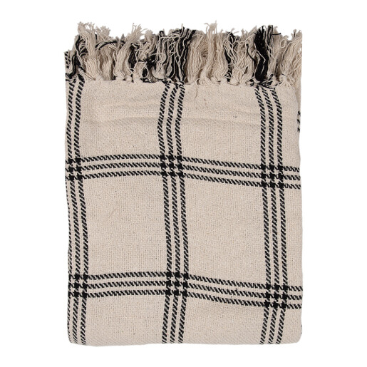 Patura bumbac bej negru 125x150 cm