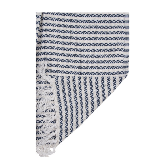 Patura bumbac bej albastru 125x150 cm