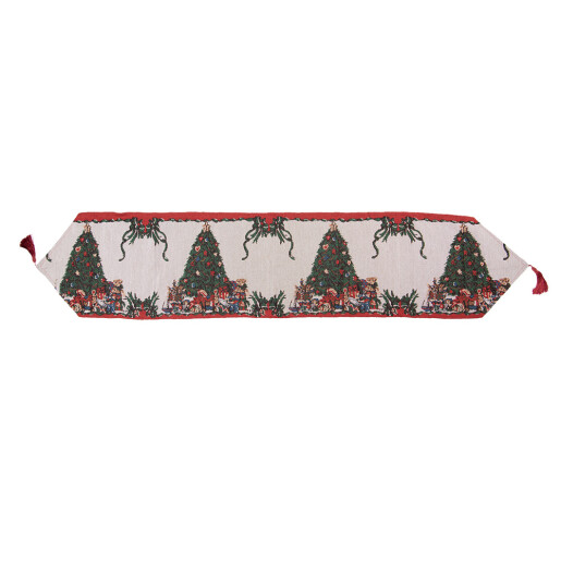 Traversa masa Craciun Bradut poliester multicolor 33x180 cm