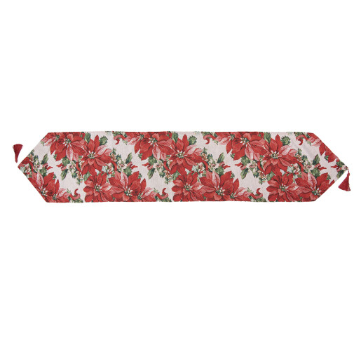 Traversa masa Craciun Craciunite poliester multicolor II 33x180 cm