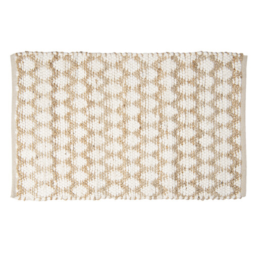 Covoras bumbac maro alb 60x90 cm