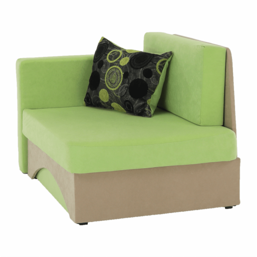 Fotoliu extensibil tapiterie textil verde bej stanga Kubo 104x78x70 cm