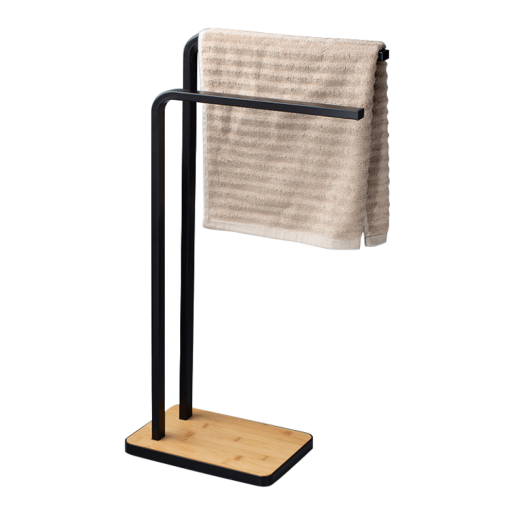 Suport prosoape metal neagru bambus Labav 19.8x41.7x76.5 cm