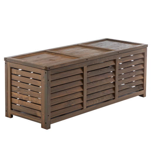 Lada depozitare pentru gradina, lemn maro, Ladam 121x44,5x45 cm