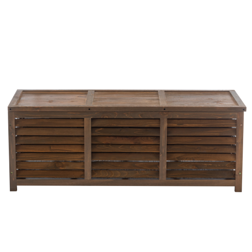 Lada depozitare pentru gradina, lemn maro, Ladam 121x44,5x45 cm