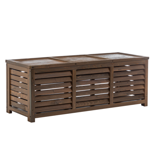 Lada depozitare pentru gradina, lemn maro, Ladam 121x44,5x45 cm