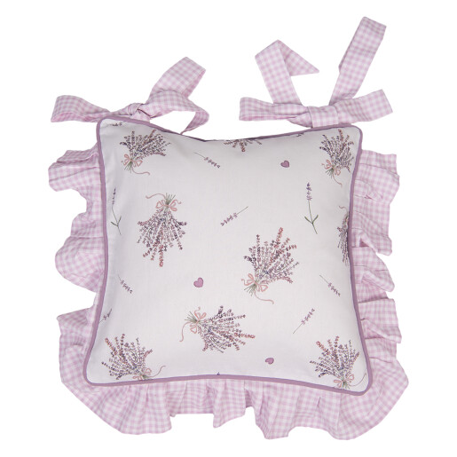 Set 2 fete perne scaune bumbac alb mov Lavanda 40x40 cm