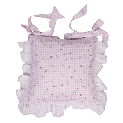 Set 2 fete perne scaune bumbac alb mov Lavanda 40x40 cm
