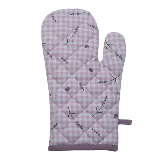 Set 2 manusi termice bumbac alb mov Lavanda 18x30 cm