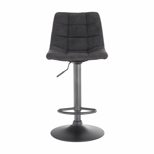 Scaun de bar tapiterie textil gri picior metal negru Lahela 44x50x112 cm 