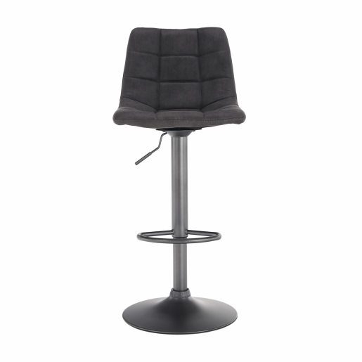 Scaun de bar tapiterie textil gri picior metal negru Lahela 44x50x112 cm 