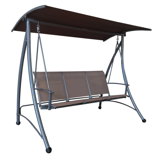 Leagan gradina 3 locuri gri maro Lamia 193x125x165 cm