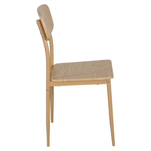 Set masa, 4 scaune mdf stejar metal Lamir 110x70x76 cm, 45x45,5x85,5 cm