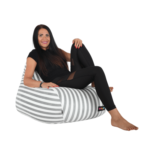 Fotoliu tip sac alb gri Lapin 50x72x75 cm