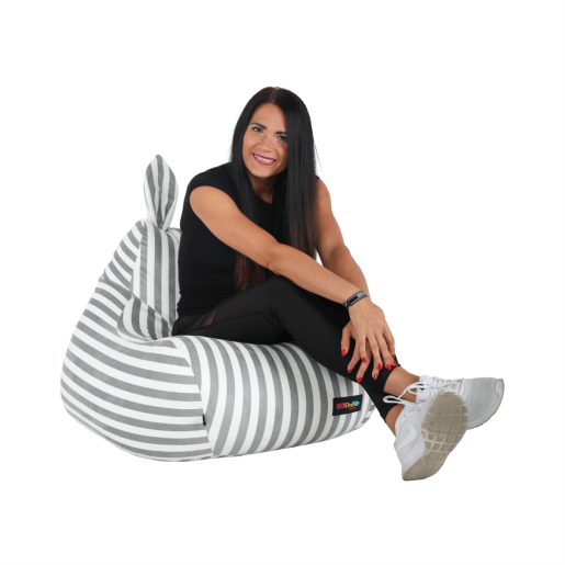 Fotoliu tip sac alb gri Lapin 50x72x75 cm