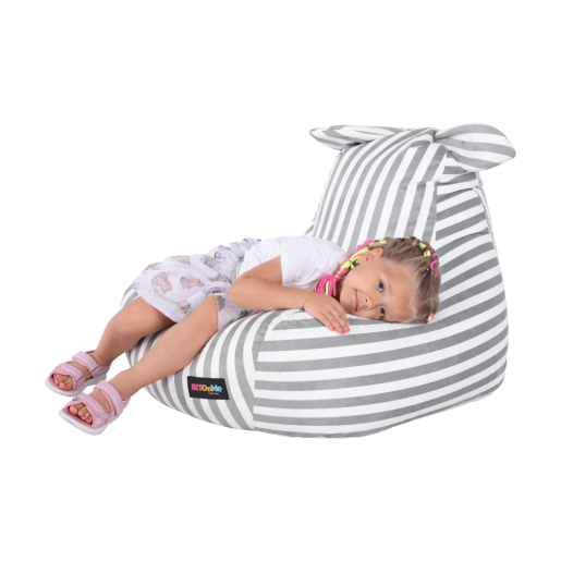 Fotoliu tip sac alb gri Lapin 50x72x75 cm