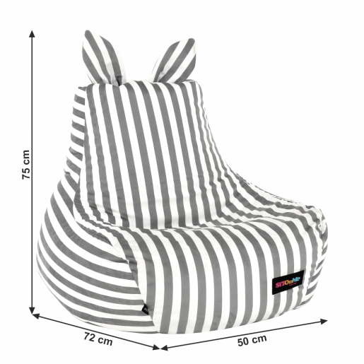 Fotoliu tip sac alb gri Lapin 50x72x75 cm