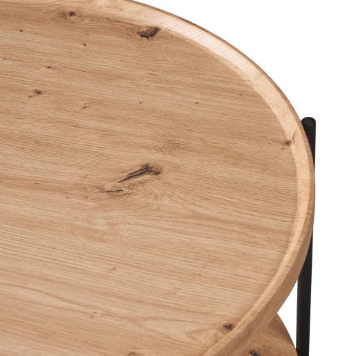 Masuta de cafea MDF stejar artisan metal negru Lapis 80x40 cm