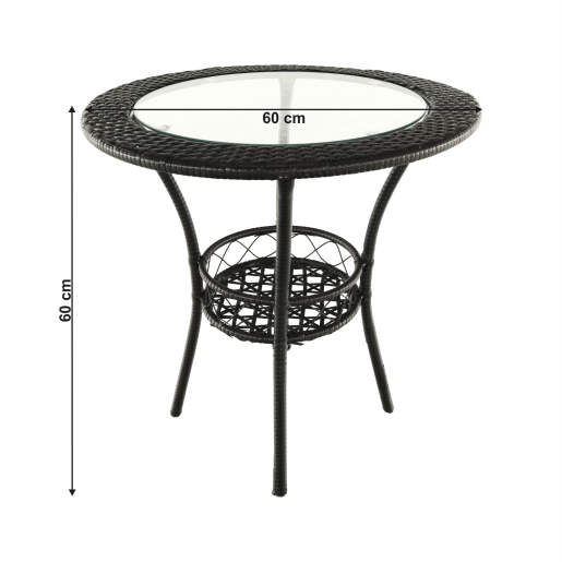 Set mobilier gradina masa scaune ratan maro Lasan 60x60 cm, 65x62x77 cm