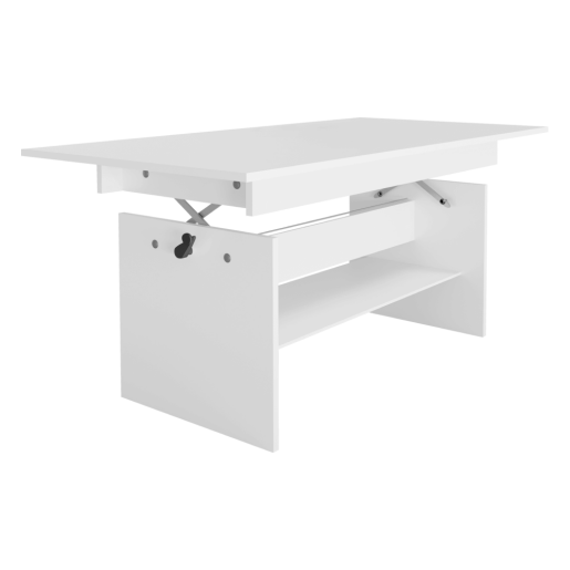 Masa dining extensibila DTD alb Lavko 120-160x70x60,5-72 cm