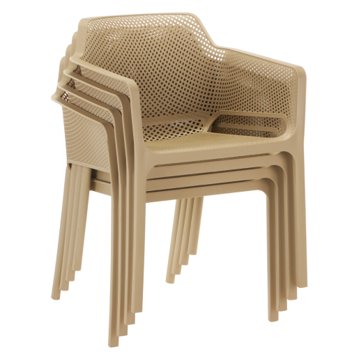 Fotoliu terasa, gradina stivuibil plastic maro taupe Lavton 60x57x79 cm