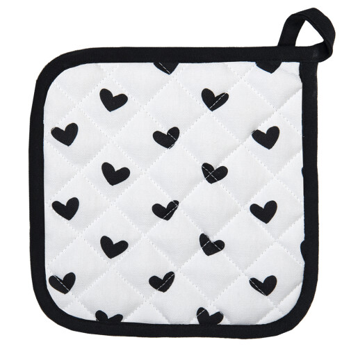 Servet termic bucatarie bumbac alb negru Pasari 20x20 cm
