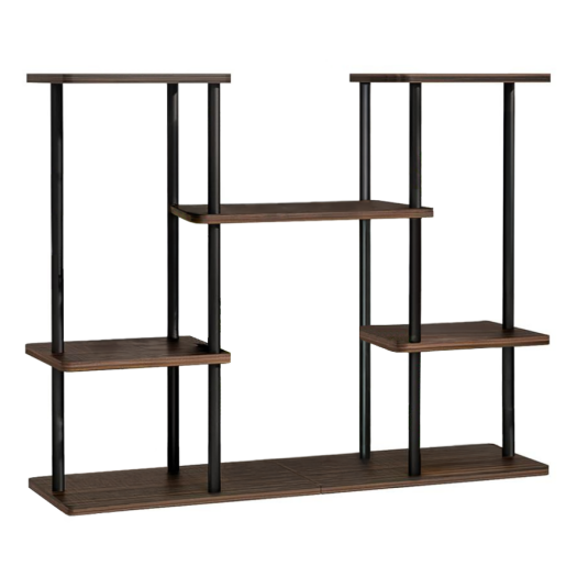 Suport flori fier negru lemn maro Leder 80x24x65,5 cm