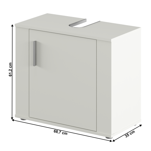 Dulap sub chiuveta DTD alb mat Lessy 68.7x35x61.2 cm 