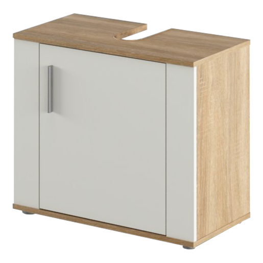 Dulap sub chiuveta DTD stejar sonoma alb mat Lessy 68.7x35x61.2 cm 