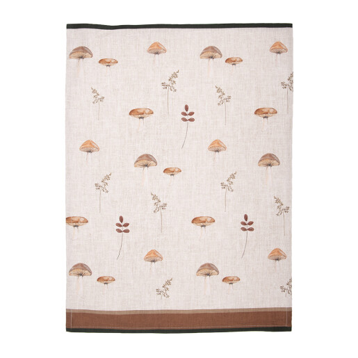 Prosop bucatarie bumbac bej maro Ciupercute 50x70 cm